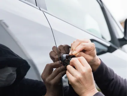 車の盗難を見守る