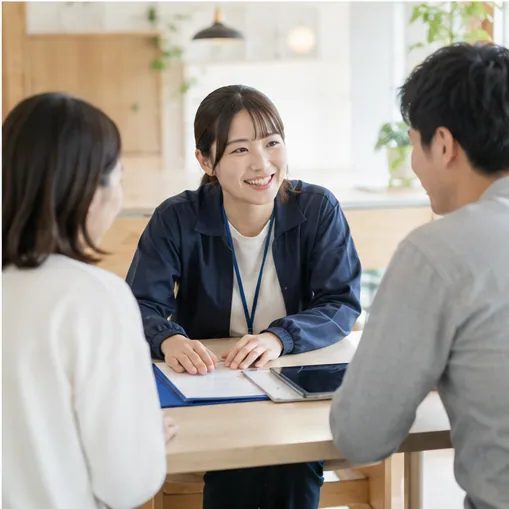 スタッフがお客さまの相談に対応する様子