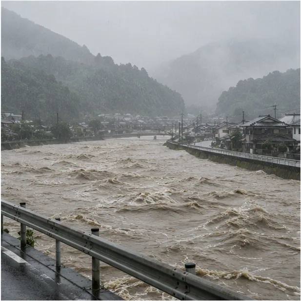 豪雨・河川氾濫など災害の様子